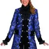 Overig Carnavalsjas Dames Sequin Flower Blauw -Goedkope Feest Pracht Winkel carnavalsjas dames sequin flower blauw