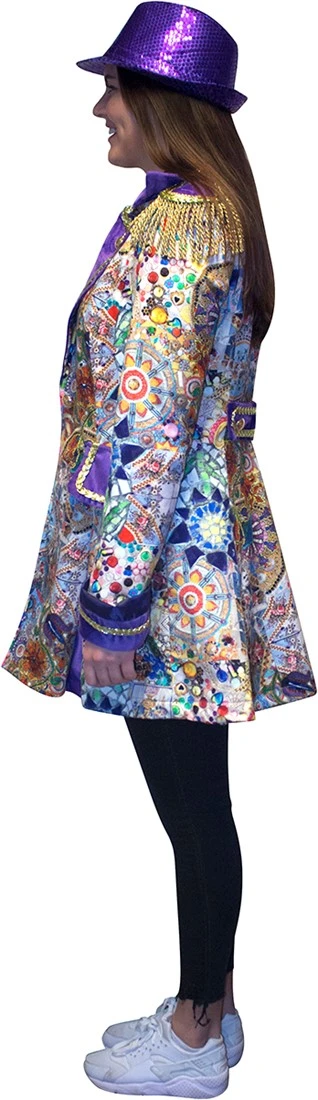 Carnavalsland Carnavalsjas Diamanten-Paars Lang Voor Dames 6 Carnavalsland Carnavalsjas Diamanten-Paars Lang Voor Dames - Afbeelding 4