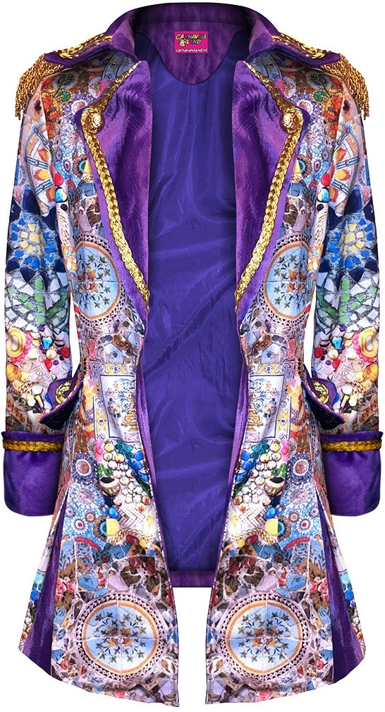 Carnavalsland Carnavalsjas Diamanten-Paars Lang Voor Dames 3 Carnavalsland Carnavalsjas Diamanten-Paars Lang Voor Dames