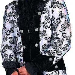 Overig Carnavalsjas Heren Sequin Flower Zilver-Wit -Goedkope Feest Pracht Winkel carnavalsjas heren sequin flower zilver wit 3