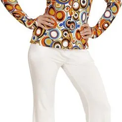 Overig Dames Disco Blouse Seventies Cirkels -Goedkope Feest Pracht Winkel dames disco blouse seventies cirkels 3