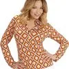 Overig Dames Disco Blouse Seventies Groovy Ruit -Goedkope Feest Pracht Winkel dames disco blouse seventies groovy ruit