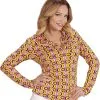 Overig Dames Disco Blouse Seventies Groovy Swirl -Goedkope Feest Pracht Winkel dames disco blouse seventies groovy swirl