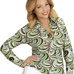 Overig Dames Disco Blouse Seventies Groovy Waves