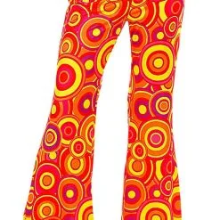 Overig Dames Disco Broek Seventies Groovy Cirkels Oranje