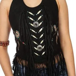 Overig Dames Topje Indiaanse / Hippie Zwart 12 Overig Dames Topje Indiaanse / Hippie Zwart -Goedkope Feest Pracht Winkel dames topje indiaanse hippie zwart 2