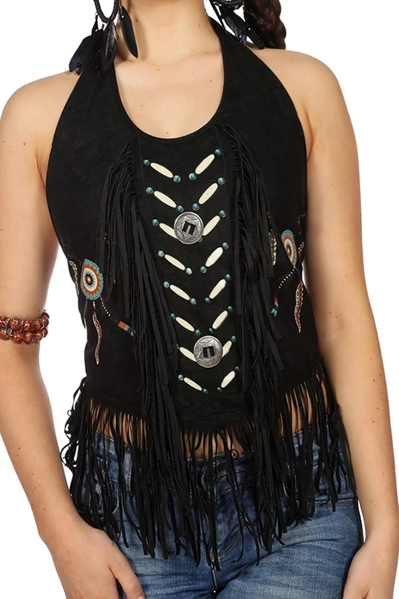 Overig Dames Topje Indiaanse / Hippie Zwart 7 Overig Dames Topje Indiaanse / Hippie Zwart - Afbeelding 5