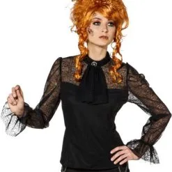 Overig Damesblouse Steampunk Kant Zwart