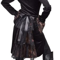 Overig Damesjas Steampunk Zwart-Koper Met Kant -Goedkope Feest Pracht Winkel damesjas steampunk zwart koper met kant achterkant