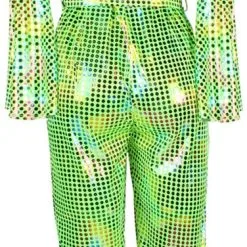 Overig Disco Jumpsuit Green Rainbow -Goedkope Feest Pracht Winkel disco jumpsuit green rainbow achterkant