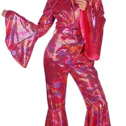 Overig Disco Jumpsuit Pink Rainbow -Goedkope Feest Pracht Winkel disco jumpsuit pink rainbow 1
