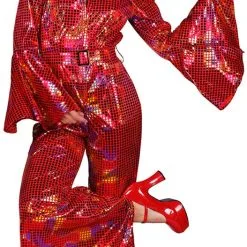 Overig Disco Jumpsuit Red Rainbow -Goedkope Feest Pracht Winkel disco jumpsuit red rainbow 1