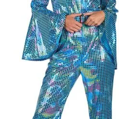 Overig Disco Jumpsuit Turquoise Rainbow -Goedkope Feest Pracht Winkel disco jumpsuit turquoise rainbow 1
