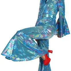Overig Disco Jumpsuit Turquoise Rainbow -Goedkope Feest Pracht Winkel disco jumpsuit turquoise rainbow 2
