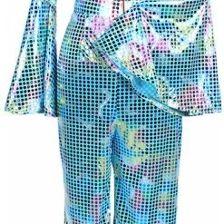 Goedkope Feest Pracht Winkel -Goedkope Feest Pracht Winkel disco jumpsuit turquoise rainbow voorkant