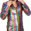 Overig Disco Regenboog Overhemd Voor Heren -Goedkope Feest Pracht Winkel disco regenboog overhemd voor heren