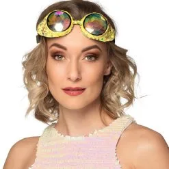 Overig Festival Bril Goud Pailletten Caleidoscoop -Goedkope Feest Pracht Winkel festival bril goud pailletten caleidoscoop vrouw