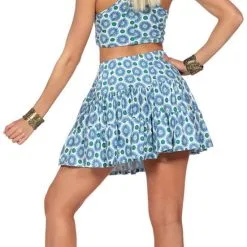 Overig Festival Outfit Dames Blue Flowers -Goedkope Feest Pracht Winkel festival outfit dames blue flowers achterkant