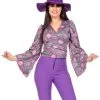 Overig Flower Power Blouse Paars Dames -Goedkope Feest Pracht Winkel flower power blouse paars dames