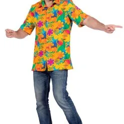 Overig Hawaii Blouse Orange Flowers Voor Heren