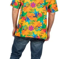 Overig Hawaii Blouse Orange Flowers Voor Heren -Goedkope Feest Pracht Winkel hawaii blouse orange flowers voor heren achterkant