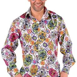 Overig Heren Disco Blouse Seventies Mexican Skulls