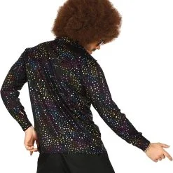 Overig Heren Disco Blouse Seventies Multi Dots -Goedkope Feest Pracht Winkel heren disco blouse seventies multi dots achterkant