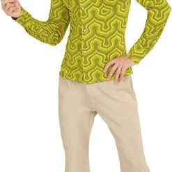Overig Heren Disco Blouse Seventies Retro Groen -Goedkope Feest Pracht Winkel heren disco blouse seventies retro groen 3