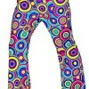 Overig Heren Disco Broek Seventies Groovy Cirkels Blauw -Goedkope Feest Pracht Winkel heren disco broek seventies groovy cirkels blauw