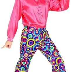 Overig Heren Disco Broek Seventies Groovy Cirkels Blauw -Goedkope Feest Pracht Winkel heren disco broek seventies groovy cirkels blauw 2