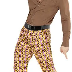 Overig Heren Disco Broek Seventies Groovy Swirl -Goedkope Feest Pracht Winkel heren disco broek seventies groovy swirl voorbeeld 2