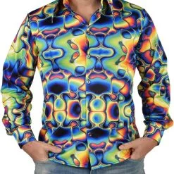 Overig Heren Disco Seventies Shirt Groovy Colours