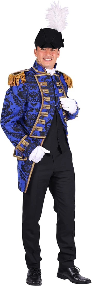 Overig Herenjas Nelson Brokaat Blauw/Zwart Luxe 3 Overig Herenjas Nelson Brokaat Blauw/Zwart Luxe