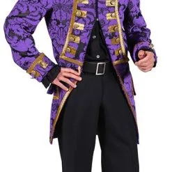 Overig Herenjas Nelson Brokaat Paars/Zwart Luxe