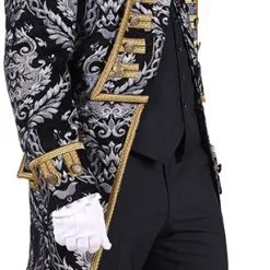 Overig Herenjas Nelson Brokaat Zwart/Zilver Luxe -Goedkope Feest Pracht Winkel herenjas nelson brokaat zwart zilver luxe 2