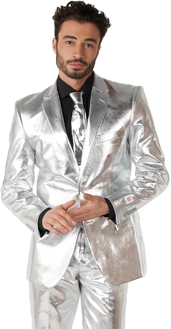 Herenkostuum OppoSuits Shiny Silver 7 Herenkostuum OppoSuits Shiny Silver - Afbeelding 5
