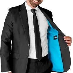 Herenkostuum Suitmeister Solid Black 11 Herenkostuum Suitmeister Solid Black -Goedkope Feest Pracht Winkel herenkostuum suitmeister solid black binnenkant colbert