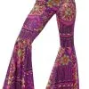 Overig Hippie Broek Dames Flower Power Purple
