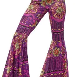 Overig Hippie Broek Dames Flower Power Purple