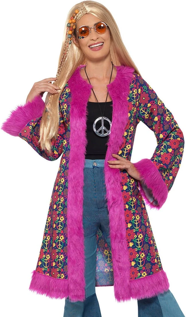 Overig Hippie Jas Flower Power Purple Dames 3 Overig Hippie Jas Flower Power Purple Dames