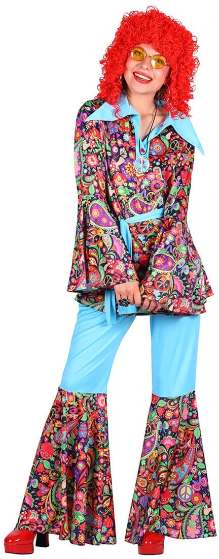 Overig Hippie Outfit Dames Flower Power Paisley 4 Overig Hippie Outfit Dames Flower Power Paisley - Afbeelding 2