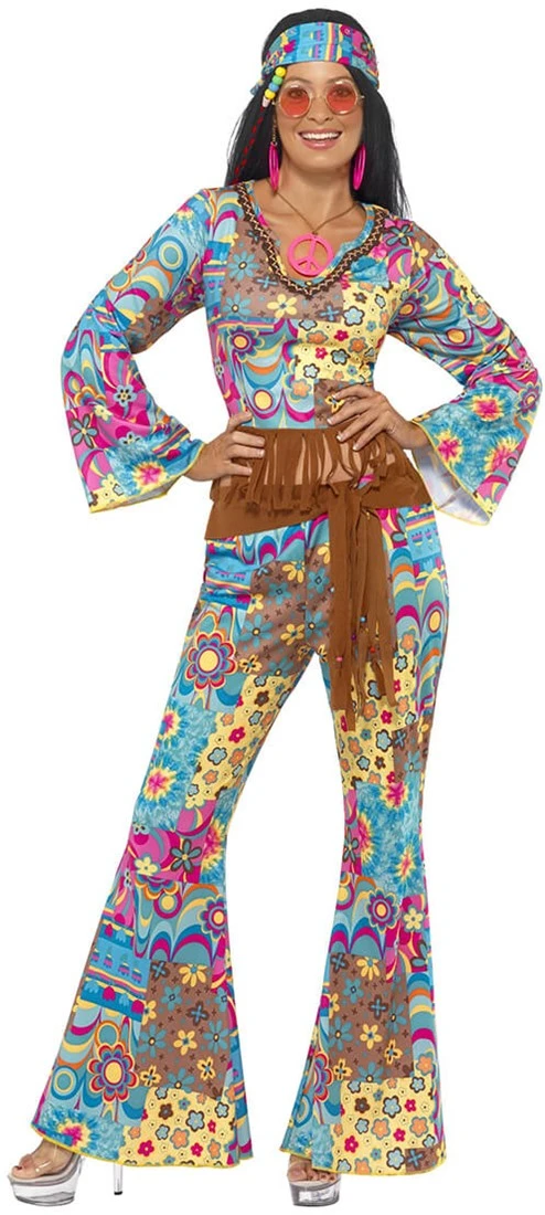 Overig Hippie Outfit Dames Flower Power 3 Overig Hippie Outfit Dames Flower Power