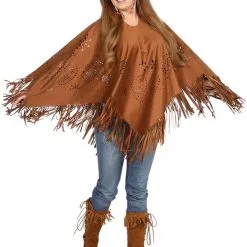 Overig Hippie Poncho Bruin Voor Dames