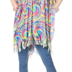 Overig Hippie Poncho Seventies Tie-Dye -Goedkope Feest Pracht Winkel hippie poncho seventies tie dye 1