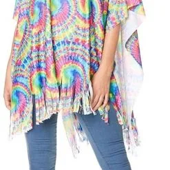 Overig Hippie Poncho Seventies Tie-Dye