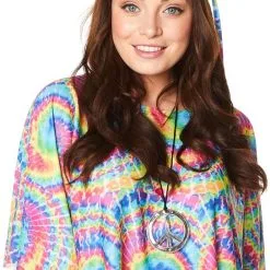 Overig Hippie Poncho Seventies Tie-Dye -Goedkope Feest Pracht Winkel hippie poncho seventies tie dye detail