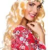 Overig Hippie Pruik Blond Met Bloemen Hoofdband -Goedkope Feest Pracht Winkel hippie pruik blond met bloemen hoofdband