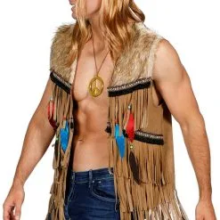 Overig Hippy/Indianen Vest Voor Heren 9 Overig Hippy/Indianen Vest Voor Heren -Goedkope Feest Pracht Winkel hippy indianen vest voor heren 3