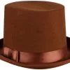 Overig Hoge Hoed Bruin (Wolviltlook) -Goedkope Feest Pracht Winkel hoge hoed bruin wolviltlook