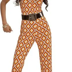 Overig Jumpsuit Disco Seventies Groovy Ruit -Goedkope Feest Pracht Winkel jumpsuit disco seventies groovy ruit 2
